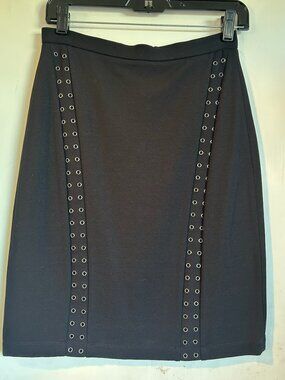 BCBG Maxazria - Black Studded Midi Skirt
